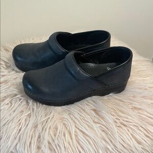 Dansko Black Leather Mules